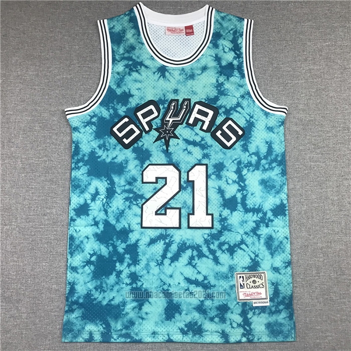 Camiseta San Antonio Spurs Tim Duncan #21 Galaxy Verde
